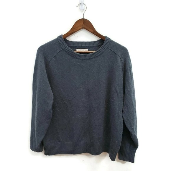 Everlane Sweaters - Everlane Womens Recycled Cashmere Wool Sweater Size L Long Sleeve Blue Soft
